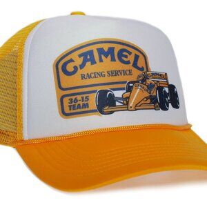 Camel Racing Service Hat Vintage/New Adult Unisex Cap Gold/White